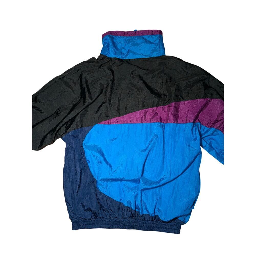 VTG 80s 90s Turnpoint Sports Colorblock Nylon Windbreaker Jacket Medium Retro - Picture 7 of 14